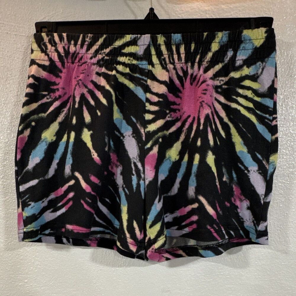 Justice Tie -Dye Sleep Shorts Girl Size Large 12/14 100% Polyester Elastic Waist